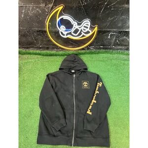 Timberland Sweater Extra Large Youth Black Hoodie Full Zip Pockets Logo Boys YXL
